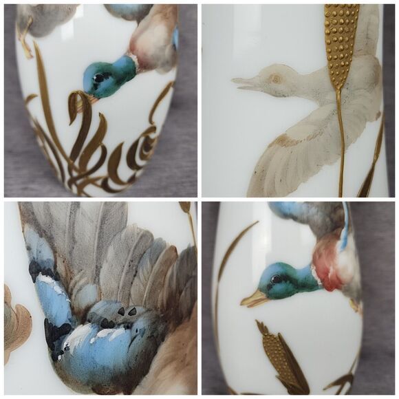 Mt Washington Guba Duck Vase RARE Colonial Ware 1005 Hand Painted 16.5" Antique - Picture 9 of 10